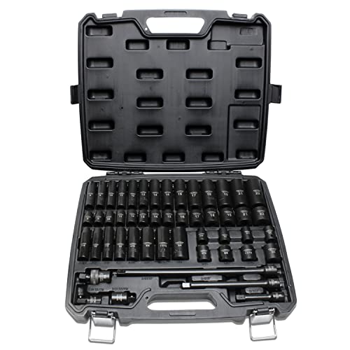 Image of TIGHTSPOT 3 /8 inch Drive 50pc Impact Socket PRO SET, our Most Popular Set Ever with SAE & Metric from 5 /16 Inch - 3 /4 Inch, 8mm-19mm + 21mm + 22mm, Standard /Deep Sockets, Extension Bars, Adapters & More