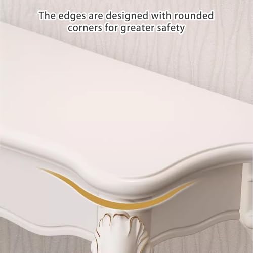 Consola rectangular blanca de 4 patas mueble recibidor moderno estrecho con almacenamiento de 80cm 8