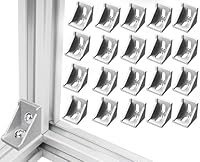 LINYIJOY Aluprofil 40x40 Aluminium Eckverbinder 20 Stück, Rechtwinklige Aluwinkel für Aluprofil Montage, Möbel Reparatur DIY Projekte