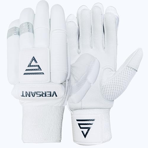Image of VERSANT PRO DG Cricket Batting Gloves (PITTARD Leather Palm White, Men Size, Left Handed)