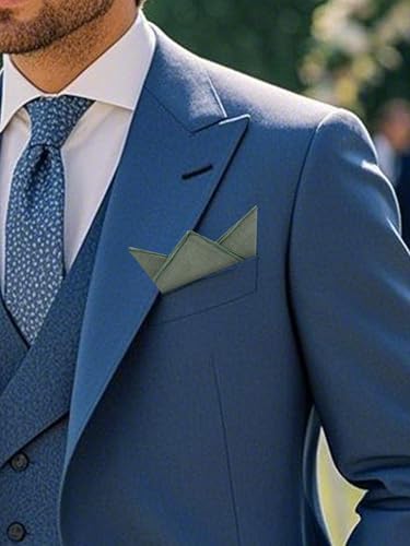 Image of Luckyvestir Pocket Squares for Men Solid Color Cotton Pocket Square Mens Handkerchief for Dinner Church Wedding