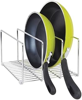 mDesign Baking Tray Rack  Wire Rack for Sorting Trays, Pans and other Cookware Items  Free-Standing Pan Stand for the Kitchen  Chrome