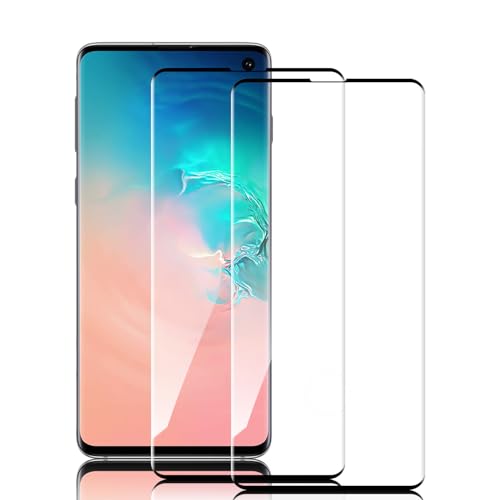 Schutzfolie für Panzerglas für Samsung Galaxy S10 Plus Fingerabdruck-ID Unterstützen 2 Stück 9H Glas Displayschutz 3D Gebogen Folie Kompatibel mit Handyhülle für Samsung S10 Plus