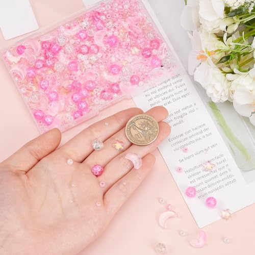 Cuentas de vidrio para pulseras kit completo SUNNYCLUE con dijes de resina de estrella 4