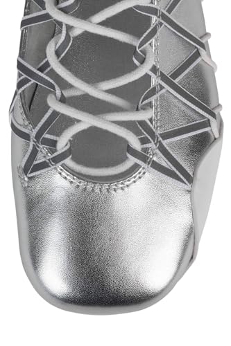 Ballet Flat for Women Ballerina Sneaker Closed Round Toe Ankle Lace up Strap2