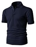H2H Mens Casual Basic Pique Polo Shirts Short Sleeve of Various Colors NAVY US L/Asia XXL (KMTTS061)