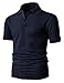 H2H Mens Casual Basic Pique Polo Shirts Short Sleeve of Various Colors NAVY US L/Asia XXL (KMTTS061)