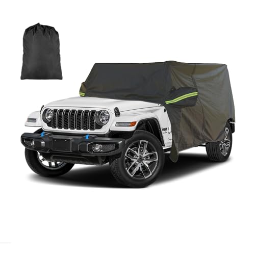 Image of INSAUTO Waterproof Cab Cover for Jeep Wrangler 4-Door (2007-2025), All-Weather Sun, Rain & Snow Protection, UV Resistant, Windproof Outdoor Car Cover with Driver Door Zipper, Perfect for Top-Off Use
