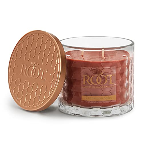 Root Candles Fall Scented Candles Honeycomb Glass Premium 3-Wick Handcrafted Beeswax Blend Candle, 12-Ounce, Cinnamon Spice