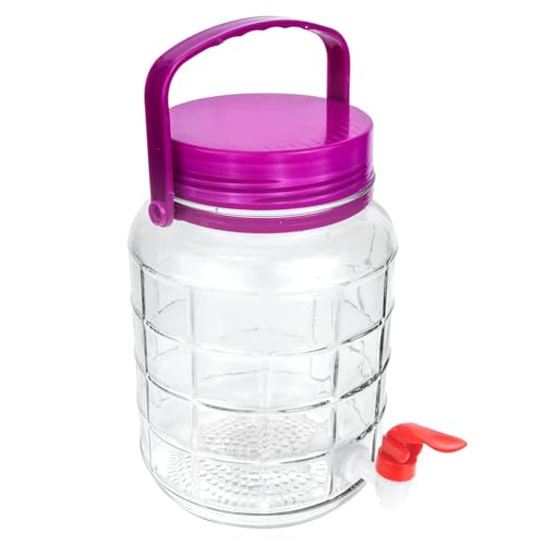Homoyoyo Frasco de Vidrio para Fermentación de 3L Grifo y Tapa Hermética Recipiente Transparente para Encurtidos y Elaboración de Licores Uso Doméstico y Cocina