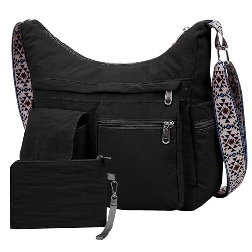 2PCS Nylon Crossbody Bag Set – Waterproof, Lightweight Shoulder Bags with Multiple Pockets for Travel, Work, Daily Use