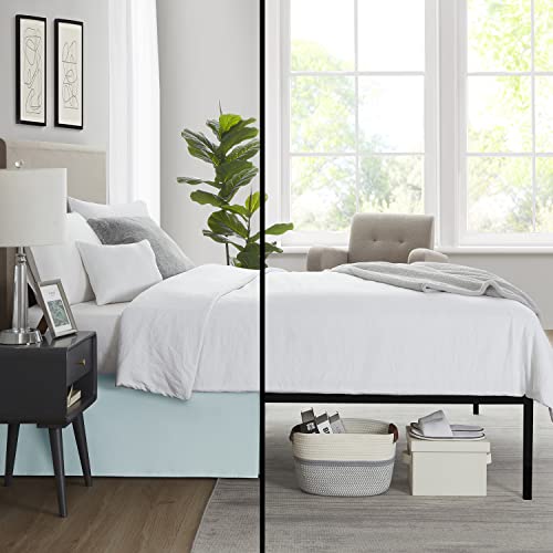 Image of Nestl Light Baby Blue Twin Bed Skirt - Twin Size Bed Skirt 14 Inch Drop - Brushed Microfiber Bed Skirts - Hotel Quality Pleated Bed Skirt - Shrinkage & Fade Resistant