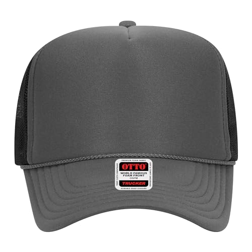 Image of OTTO Polyester Foam Front 5 Panel High Crown Mesh Back Trucker Hats in 97, Bulk, Wholesale