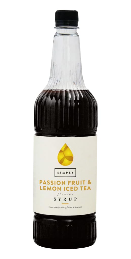 Simply Passion Fruit & Lemon Iced Tea Syrup, Vegan & Gluten Free Beverage Syrup for Cocktails & Mocktails (1 Litre)