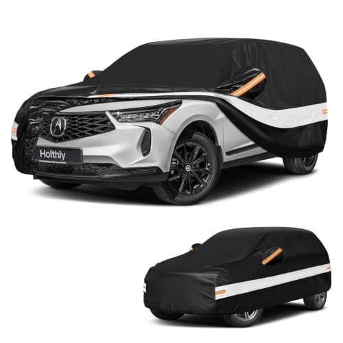 Image of 10 Layers SUV Car Cover Custom Fit for Acura RDX (2006-2026), Waterproof All Weather for Automobiles, Outdoor Full Cover Sun Dust Rain Protection with Cotton. Black