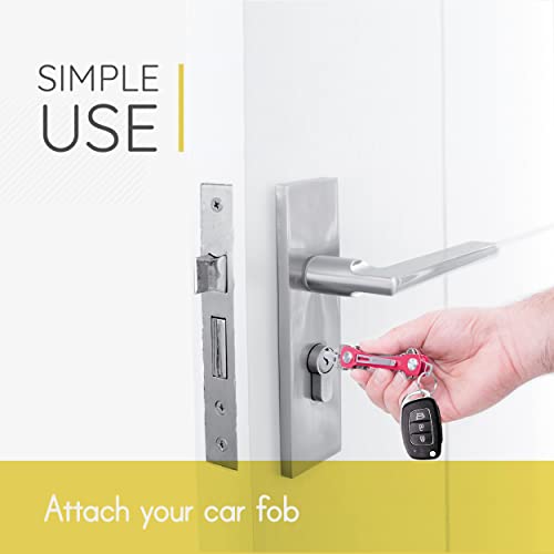 Compact Key Holder -Smart Key Organizer For Keychain -Minimalist Edc Key Carrier W Expansion Screws, Pocket Clip, Key Ring Attachment Loop Piece For Car Key Fob, Bottle Opener Accessories, 14 Keys #TOP5