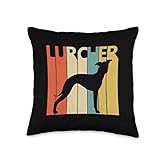 Vintage Lurcher dog Throw Pillow