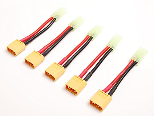 Connecteur XT60 mâle mini-Tamiya femelle Amass adaptateur de batterie 14 AWG RC