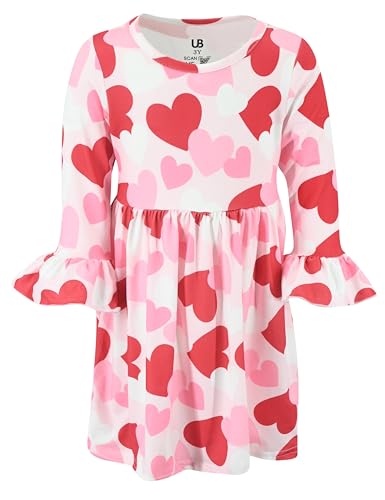 Image of Girls Long Sleeve Ruffled Dresses for Toddlers and Kids