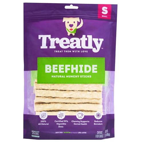 Treatly Beefhide Munchy Sticks 5" Dog Chew Treats - Natural Flavor, 1.5 lb/1 Pack