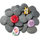 Simetufy 25 Pcs Rocks for Painting, 2'-3' Painting River Rocks, Flat & Smooth Stones to Paint, Hand Picked Natural Stones for Painting, Crafts for Kids & Adults