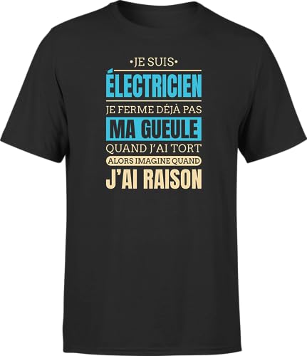 T-shirt électricien humour papa original vetement humoristique homme