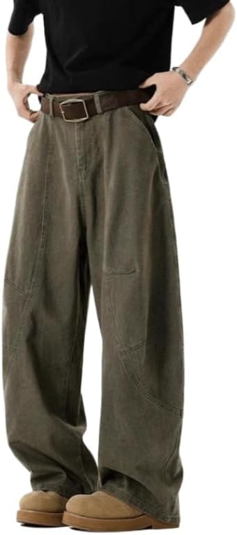 Y2K Baggy Wide Leg Jeans Irregular Sutures Denim Cargo Pants High Waist Loose Barrel Hip Hop Trousers Streetwear