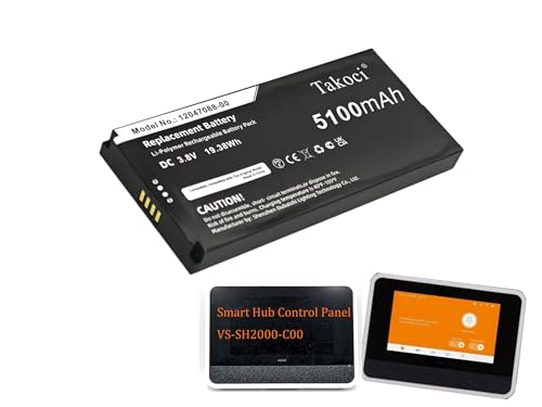 ChoyoqeR 12047088-00, 10-600013-001 Replacement Battery for Smart Hub Control Panel,VS-SH2000-C00 Lithium Polymer 5100mAh/3.8V