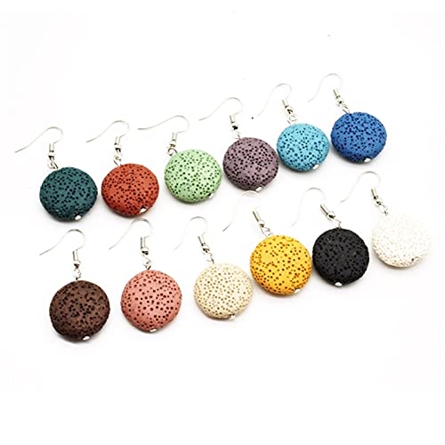 Boucles d'oreilles pierre de lave anti-stress diffuseur d'huile