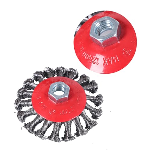 Image of 4Pc Wire Wheel for Angle Grinder Set - 4 inch & 3 inch Wire Cup Brush and Wheel Brush Kit, 5 /8 inch-11 Threaded Arbor, Knotted & Crimped Carbon Steel Wire Brush for Rust, Corrosion and Paint Removal