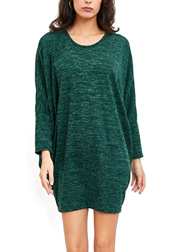 Van Der Rich ® - Pull Tunique Robe Oversize Taille Unique (Made in Italy) -Femme (Vert, TU) Cover