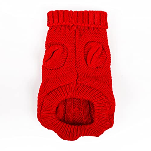 Maglioni Per Cani Di Piccola Taglia Ragazza Ragazzo, Xs Yorkie Maglioni Xxs Puppy Doggie Maglione Invernale Caldo Per Cani Dolcevita Maglieria Pullover Per Chihuahua Autunno Inverno Freddo, Rosso Xxs - 3