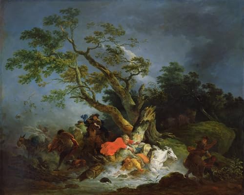 Toile Voyageurs tempête Loutherbourg pour décorer un salon élégant