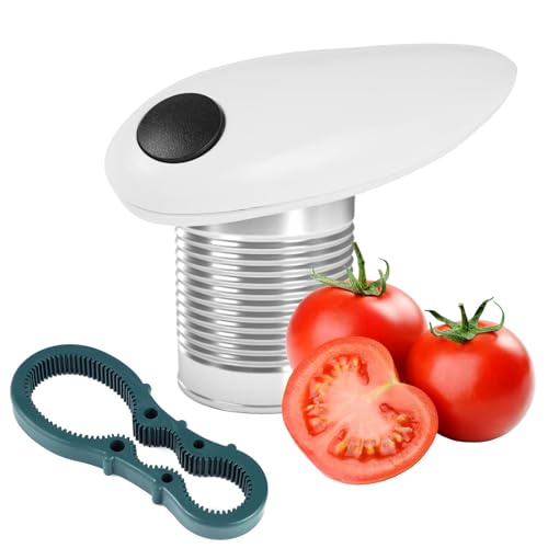 Electric Can Opener - One-Touch Automatic Can Opening for Kitchen Convenience Red and Green)