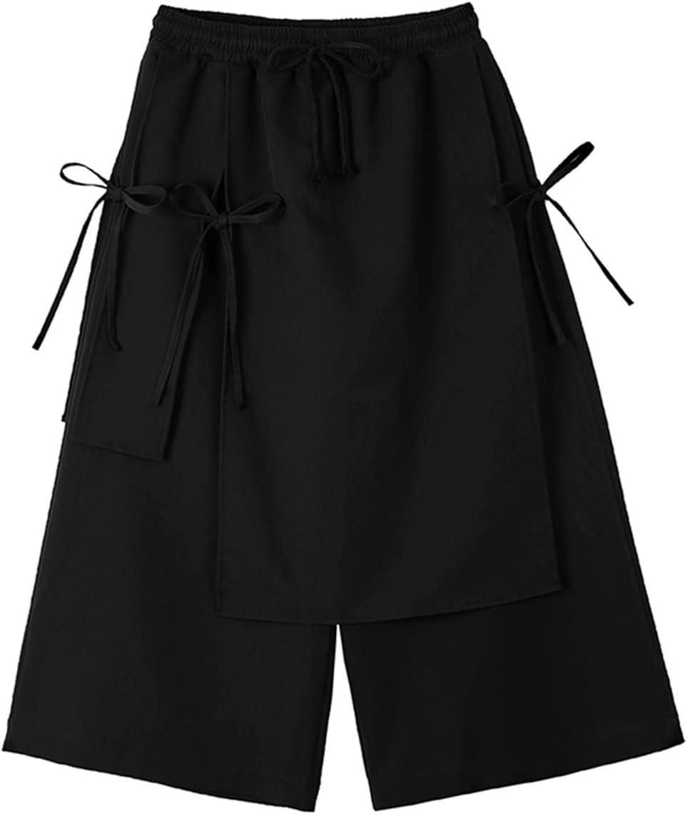 AITFINEISM Men's Casual Skirt Pants Loose Wide Leg Harem Pant Japanese Harajuku Kimono Trousers - Image 5
