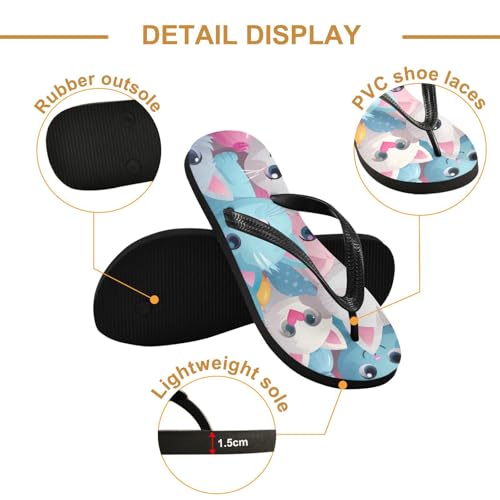 Women Beach Summer Casual Flip Flop Cute Cat KittenQuick Dry Sandals Slipper for Men 214B31312