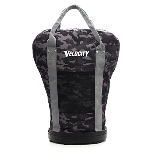 Velocity Heavy Duty Multipurpose Ball Bag with Durable Bottom - Holds up to 60-72 Balls - Ideal for Lacrosse Baseball Pickleball Tennis & More Black Camo
