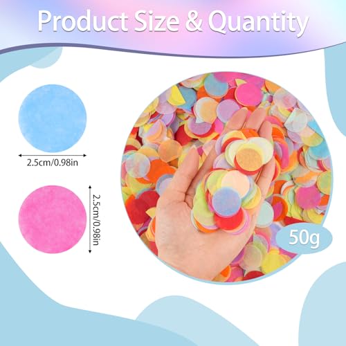 Konfetti Bunt 6000 Stück, 2.5cm Konfetti Geburtstag Groß, Mehrfarbig Runde Streudeko Tischdeko, Papier Confetti für Geburtstag Hochzeit Party Dekoration(50g)