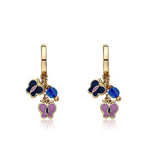 Little Miss Twin Stars Kids Earrings - 14k Gold-Plated Earring - Hypoallergenic and Nickel Free For Sensitive Ears