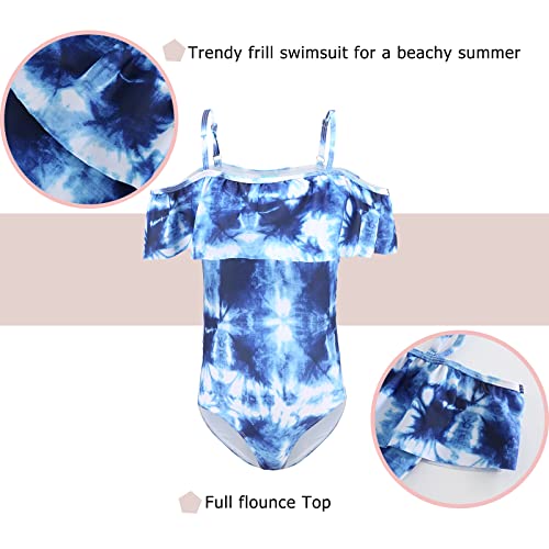 Image of Girls One Piece Swimsuits Off Shoulder Bathing Suit for Kids Hawaiian Swimwear 3-16 Years