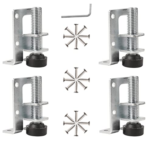 Zhongtou 4Pcs Patas Regulables para Muebles Inoxidable Pies Niveladores Patas Mesa Metalicas Altura Ajustables con Soportes y Tornillos para Mesas EstanteríAs Gabinetes Banco de Trabajo Sofa