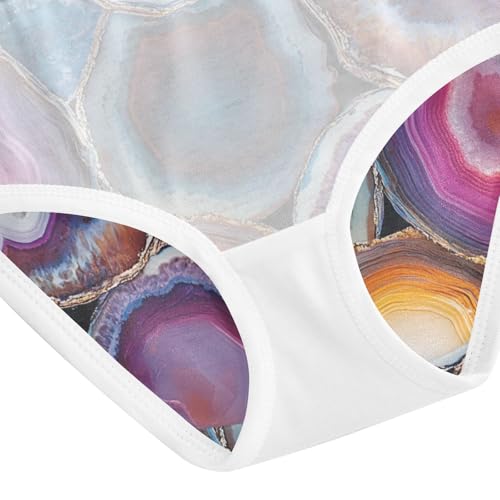 Colorful Agate Slices Kids Underwear Girls, Toddler Girl Panties, Girls' Cotton Brief Underwear, 2–8 Years4
