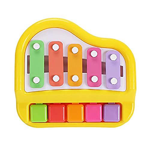 Image of 2 in 1 Multicolor 8 Key in Clear & Crisp Tones|Piano & Xylophone .NonToxic,Non-Battery,Educational Musical Instruments Toyset for Kids,Toddlers,Boys & Girls with 2 Mallets