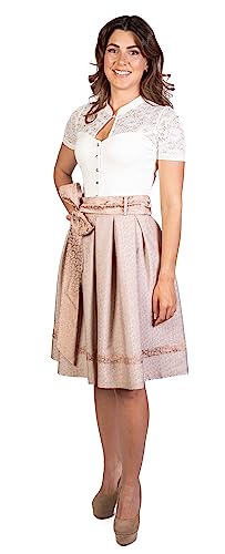 Trachtl Dirndl Rock Trachtenrock Oktoberfest RÖCKE Knielang (38 ALTWEISS/Champagner)