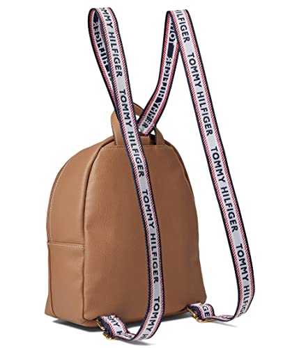 Tommy Hilfiger Adrienne II Small Dome Backpack Pebble PVC Basket Brown One Size2