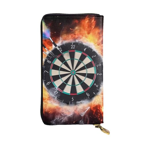 Dart Board Wallet for Men Women Long Purse Leather Clutch Large Business Handbag Travel Phone Holder Credit Card Holder Money Case with Zipper Leather Wallets Gift