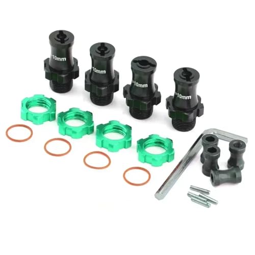 RC���[�V���O�p�[�c For Traxxas For Slash 2WD For Rustler For Stampede For Bandit 4WD �����g�� 17 �~�����[�g���X�v���C���z�C�[���Z�p�n�u�A�_�v�^ RC �J�[�p�[�c(Green)