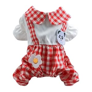 Dog Winter Clothes Pet Shirts for Small Dog Stylish Plaid Jumpsuit Puppy Cute Bib Overalls Apparel Boy Girl Dogs Classic Outfit Chihuahua Yorkies Birthday Holiday Daily Apparel