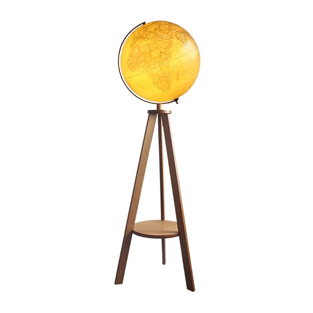 Globe, Wooden Storage Shelf Stand Raised Embossed Map Surface Globe Tabletop Display Clear Text Marking(B2)