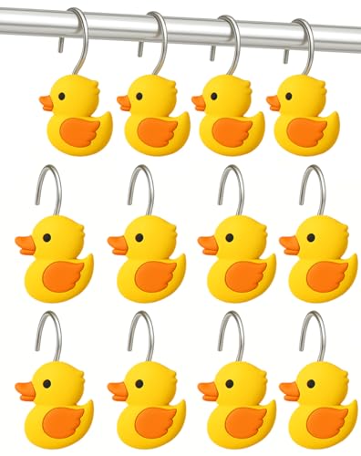 YOINIUEM Yellow Duck Shower Curtain Hooks